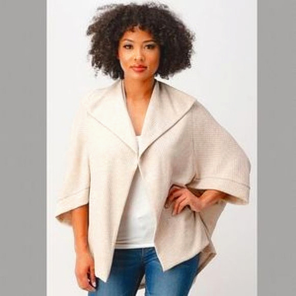 NEW ream Waffle Texture Dolman Sleeve Cardigan